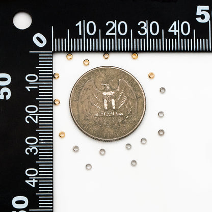 500pcs Gold/ Silver tone Round Crimp Beads 2mm, Gold/ Rhodium plated Brass, Jewelry Making Supplies Wholesale (GB-234)