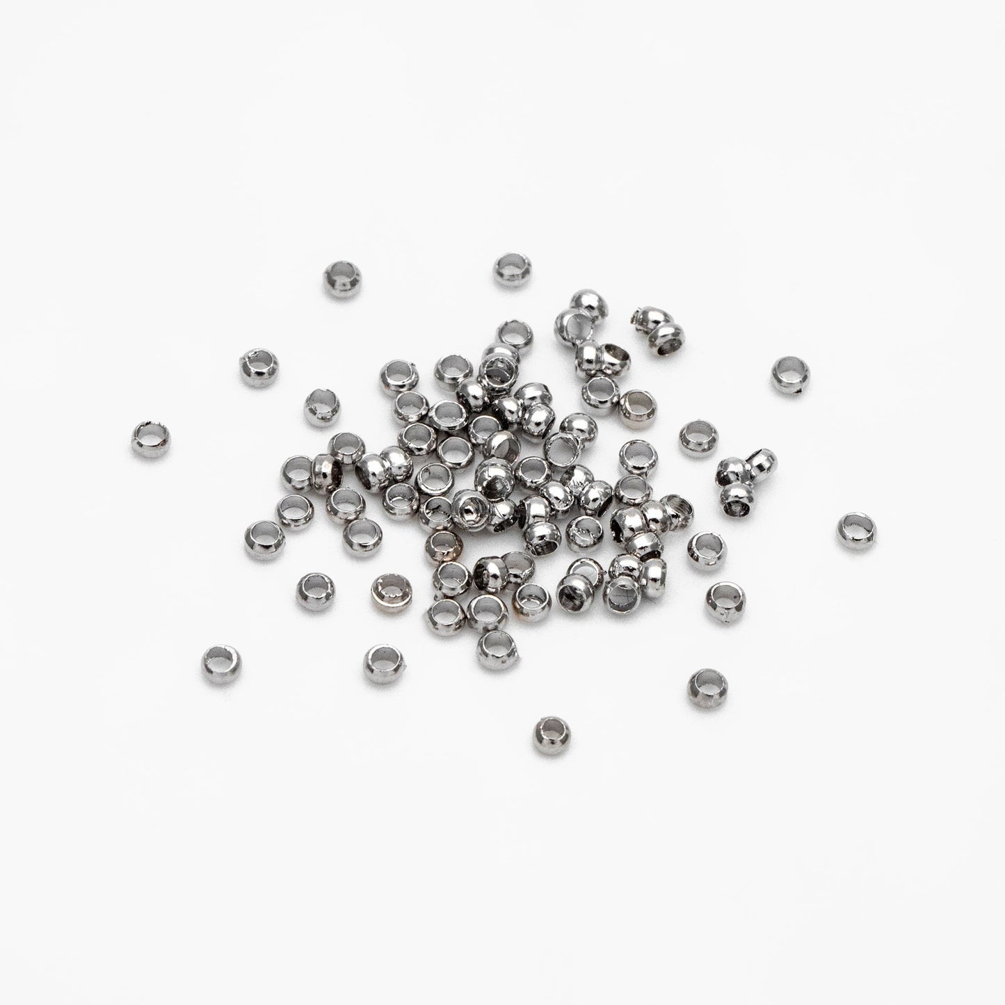 500pcs Gold/ Silver tone Round Crimp Beads 2mm, Gold/ Rhodium plated Brass, Jewelry Making Supplies Wholesale (GB-234)