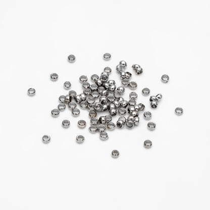 500pcs Gold/ Silver tone Round Crimp Beads 2mm, Gold/ Rhodium plated Brass, Jewelry Making Supplies Wholesale (GB-234)
