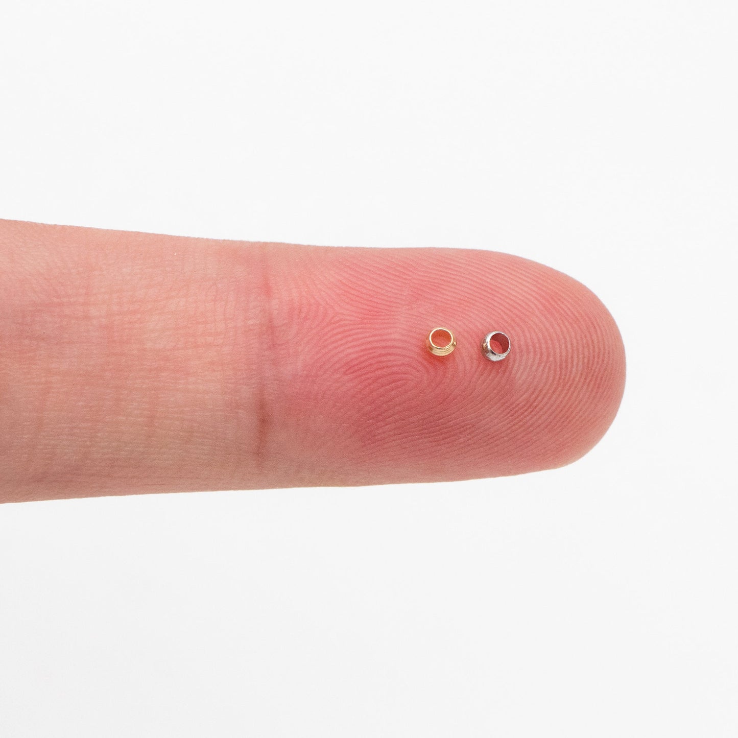 500pcs Gold/ Silver tone Round Crimp Beads 2mm, Gold/ Rhodium plated Brass, Jewelry Making Supplies Wholesale (GB-234)