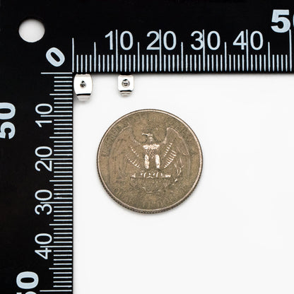 20pcs Silver Ear Nuts, Earring Back Stoppers 5mm/ 7mm, Rhodium plated Brass Jewelry Findings Wholesale (#GB-237)