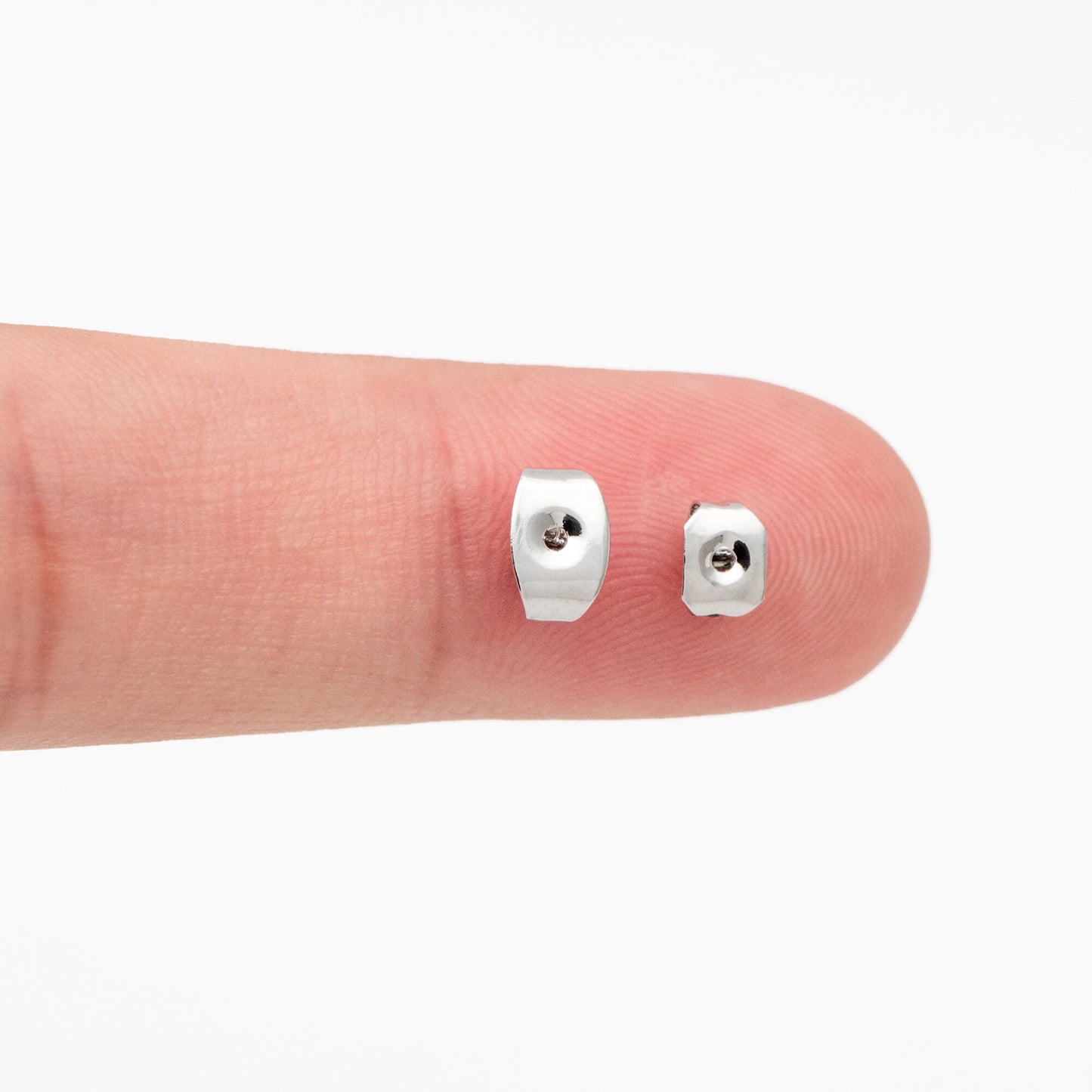 20pcs Silver Ear Nuts, Earring Back Stoppers 5mm/ 7mm, Rhodium plated Brass Jewelry Findings Wholesale (#GB-237)