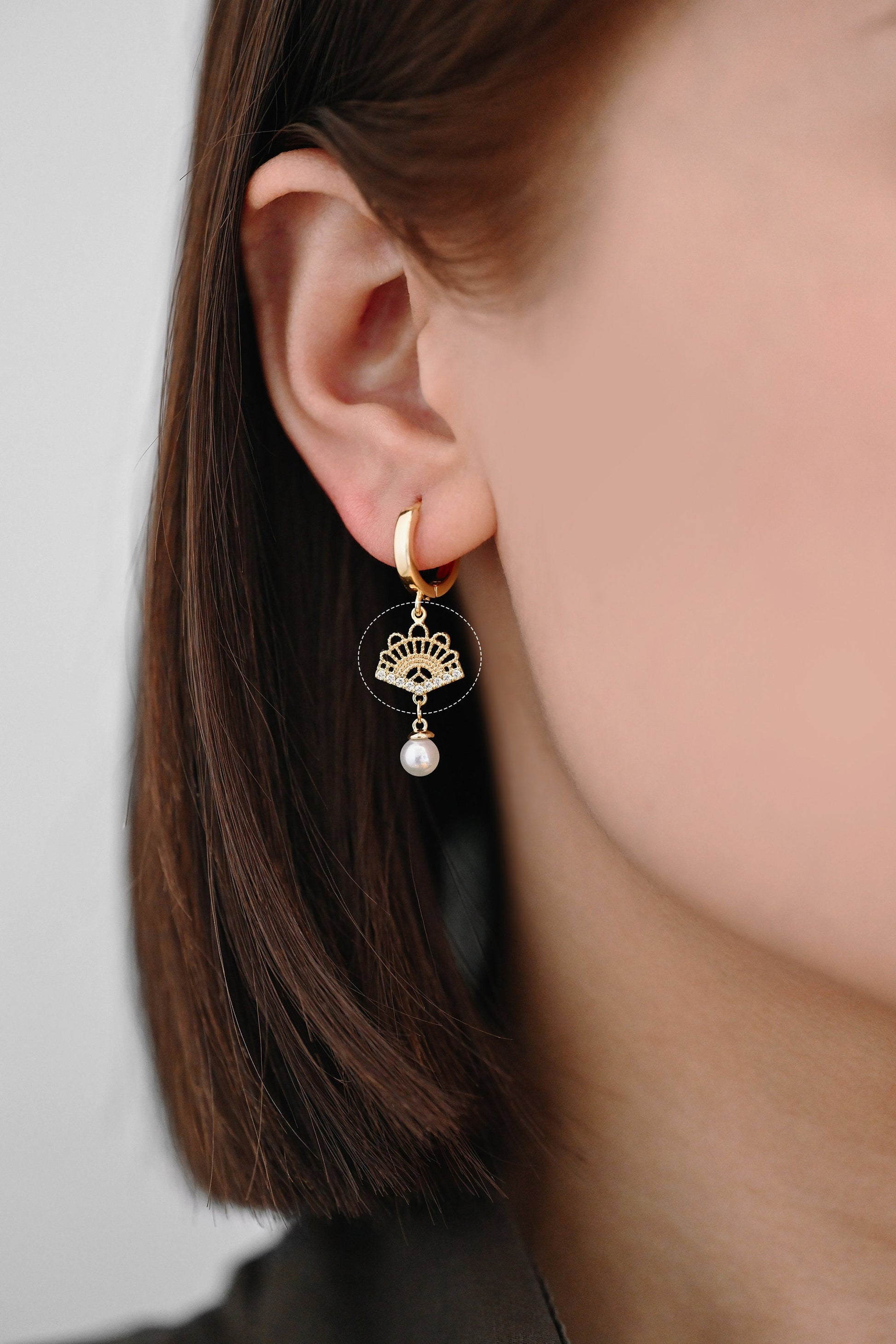 4pcs CZ Pave Gold Fan Shaped Connectors 13x12mm, Earring Findings, Jewelry Making, Diy Material, Jewelry Supplies (GB-3195)