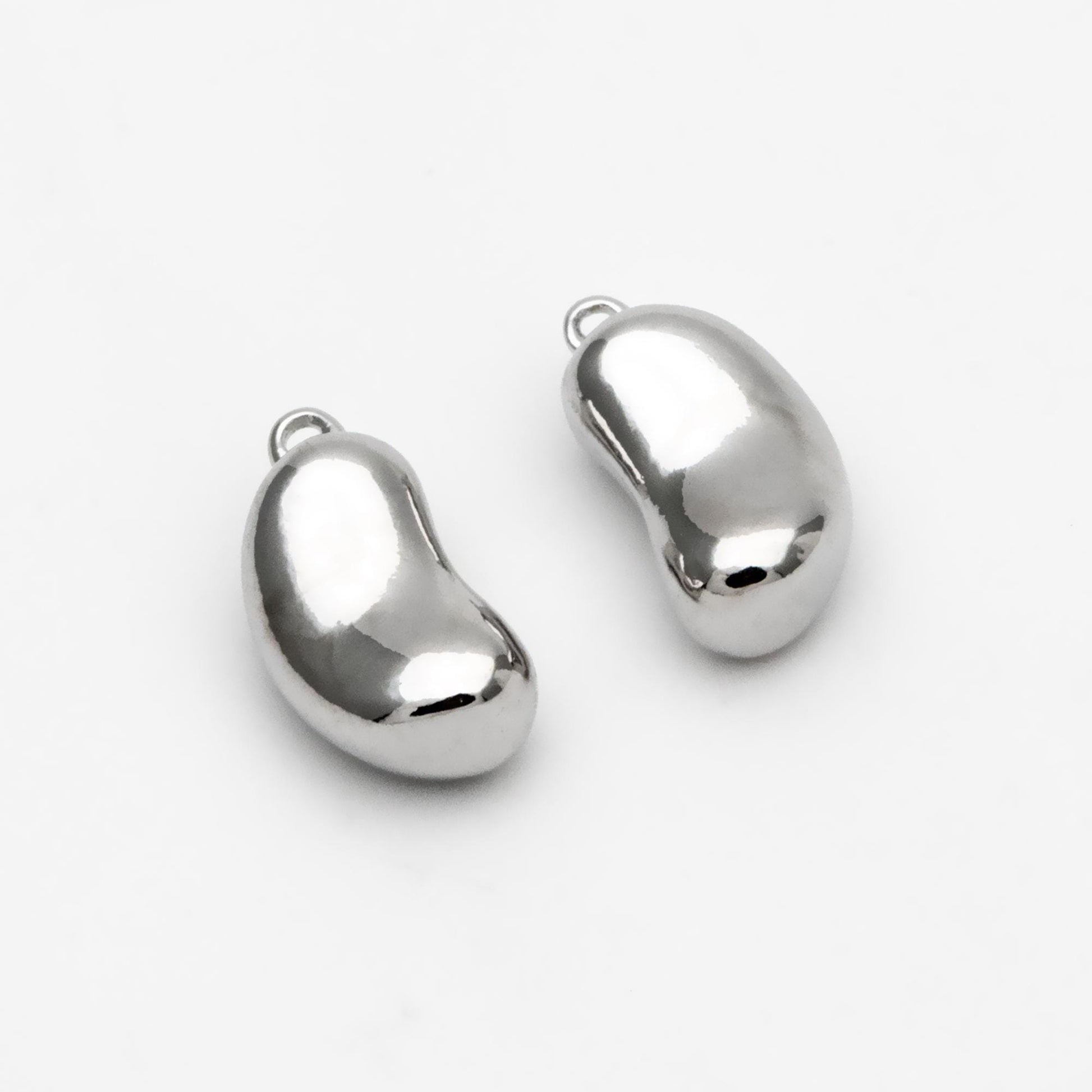10pcs Gold/ Rhodium Plated Brass Bean Charms 11x5.5mm, Jewelry Making, Diy Material, Jewelry Supplies (GB-4589-C)