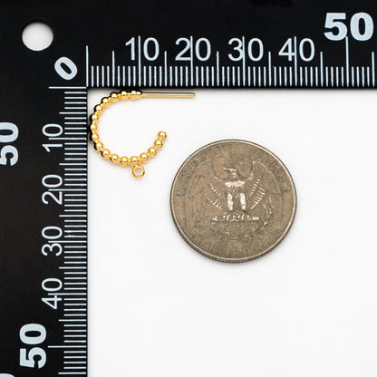 10pcs Gold/ Silver Tone Round Circle Ear Posts, Gold/ Rhodium plated Brass, Geometric Hoop Stud Earrings (GB-4467)