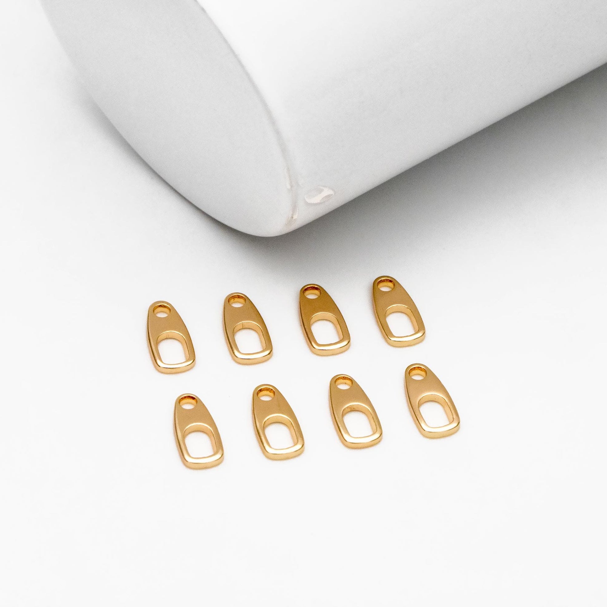 20pcs Gold/ Silver Tone Soda Tab Connectors for Necklace, Gold/ Rhodium plated Brass, Necklace Jewelry Making Supplies (GB-4472)