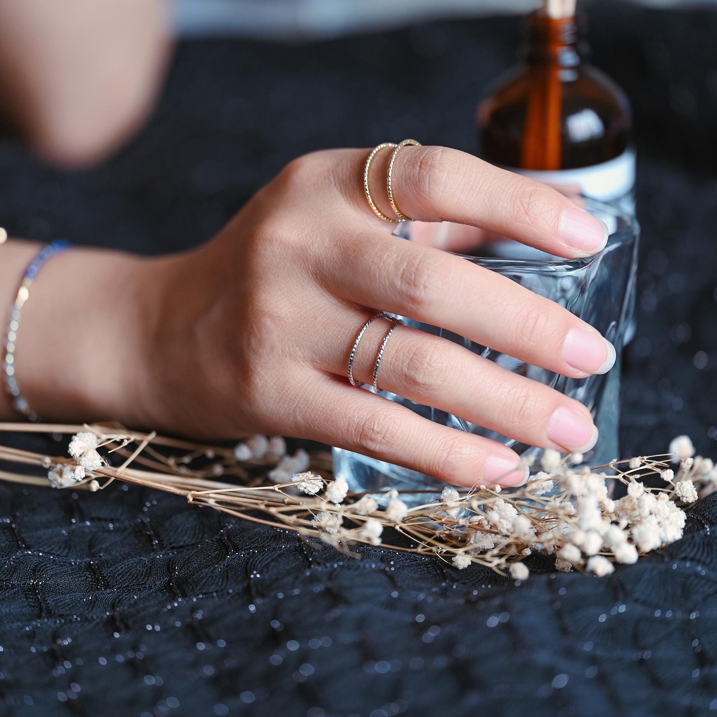 4pcs Double Band Gold/ Silver Ring, Adjustable Ring, Minimalist Ring, Stacking Ring, Wire Open Ring (#GB-3079)