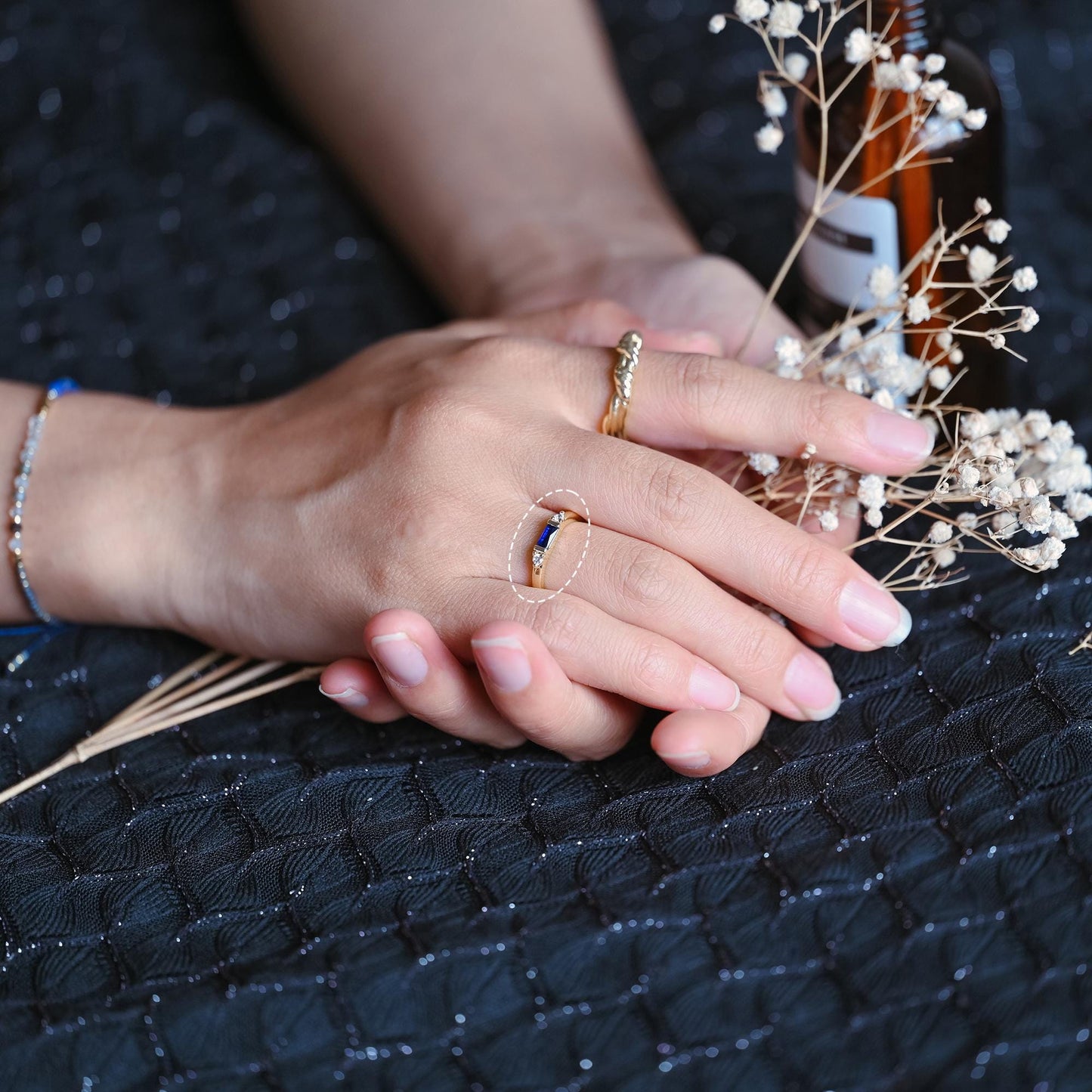 4pcs Blue CZ Ring, Modern Style Ring, Fashion Ring, Dainty Ring, Adjustable Ring (#GB-3859)