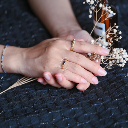 4pcs Blue CZ Ring, Modern Style Ring, Fashion Ring, Dainty Ring, Adjustable Ring (#GB-3859)