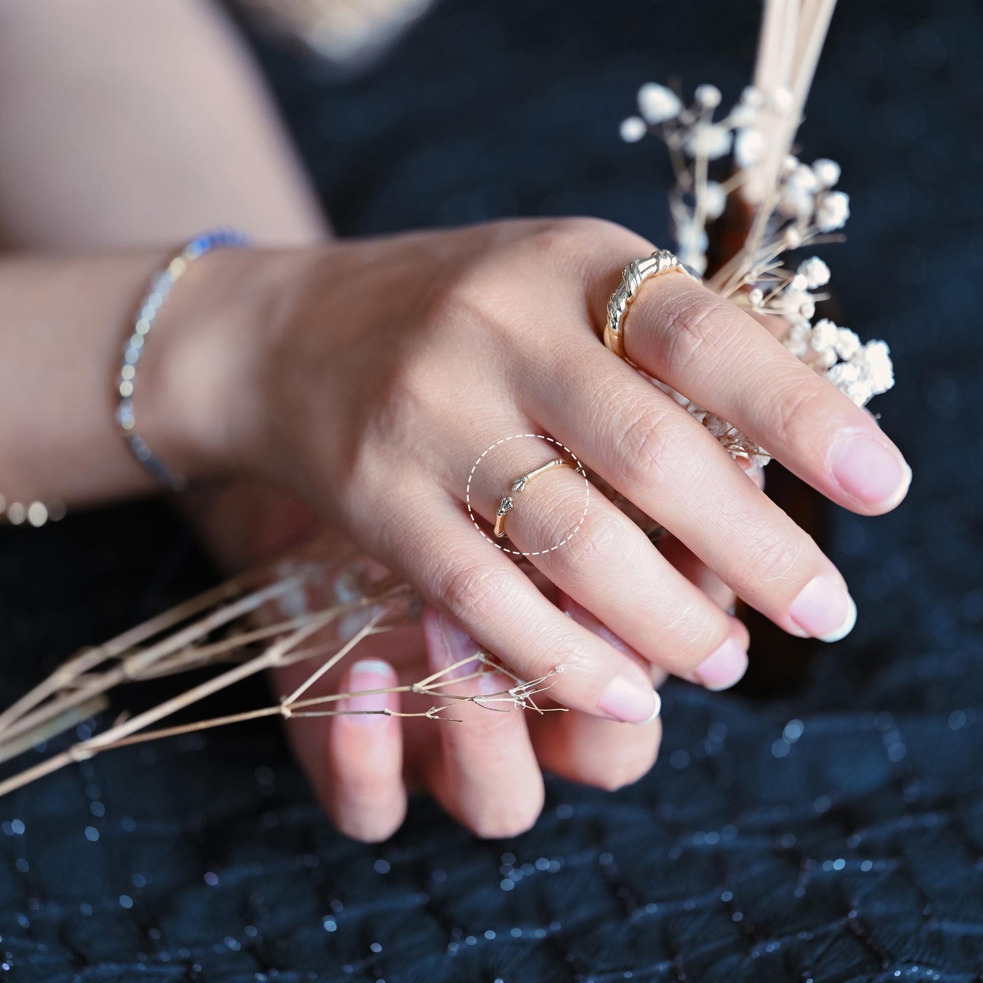 4pcs Gold Bamboo Ring, Finger Ring, Everyday Ring, Modern Style Ring, Fashion Rings, Dainty Rings (#GB-4051)