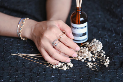 4pcs CZ Pave Gold/ Silver Rectangle Ring, Dainty Ring, Thin Ring, Everyday Ring (#GB-4172)