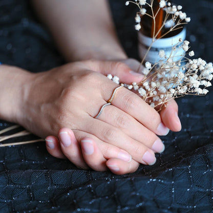 4pcs CZ Pave Gold/ Silver Wave Ring, Finger Ring, Everyday Ring, Modern Style Ring, Fashion Rings, Dainty Rings (#GB-4183)