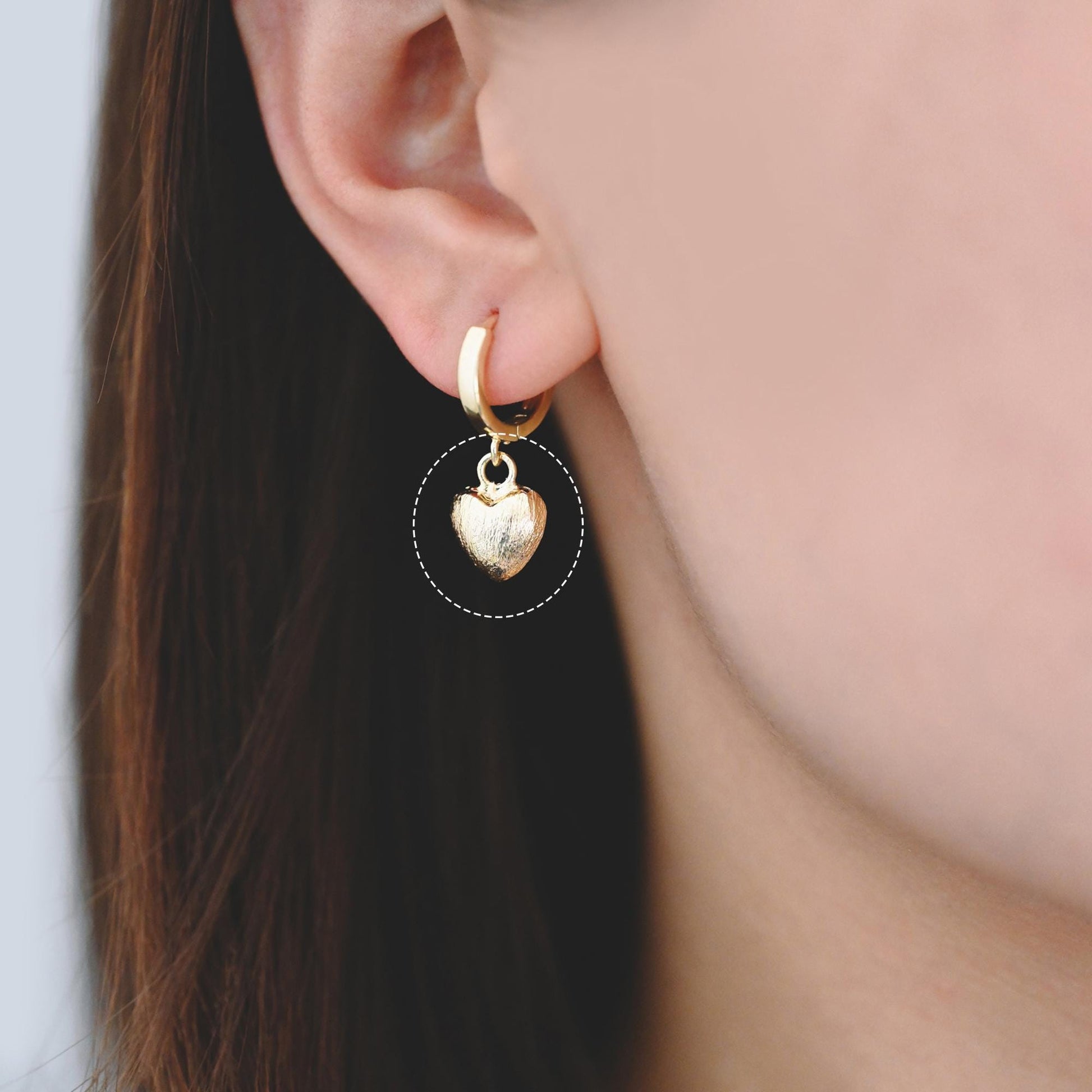 10pcs Gold/ Silver Tone Brushed Heart Charm 13x10mm, 18K Gold/ Rhodium plated Brass, Heart Pendants (GB-4420)