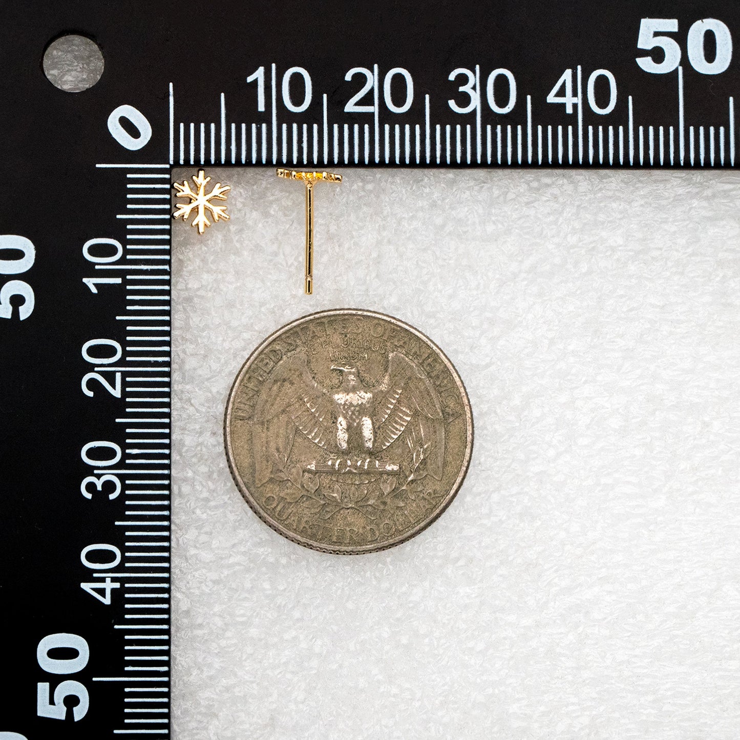 10pcs Gold/ Silver Snowflake Earrings 6mm, Gold/ Rhodium plated Brass, Dainty Christmas Earrings (GB-139-B)