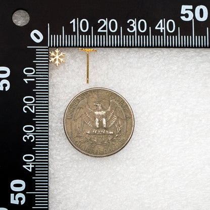 10pcs Gold/ Silver Snowflake Earrings 6mm, Gold/ Rhodium plated Brass, Dainty Christmas Earrings (GB-139-B)