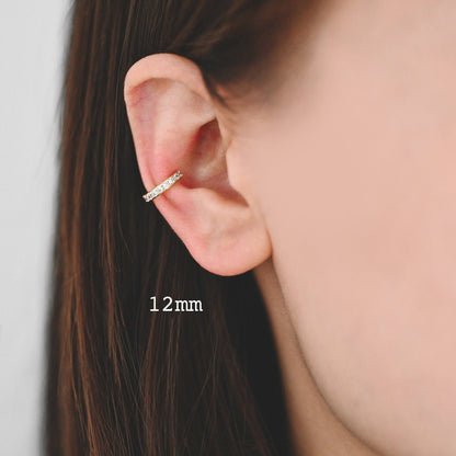 4pcs CZ Pave Ear Cuff 10/ 11/ 12mm, Minimalist Cartilage Earrings, Dainty Earcuff Earring (GB-3568)
