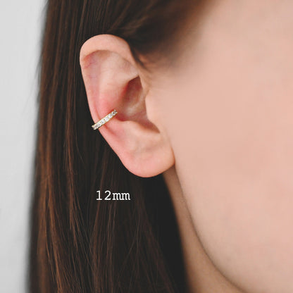 4pcs CZ Pave Ear Cuff 10/ 11/ 12mm, Minimalist Cartilage Earrings, Dainty Earcuff Earring (GB-3568)