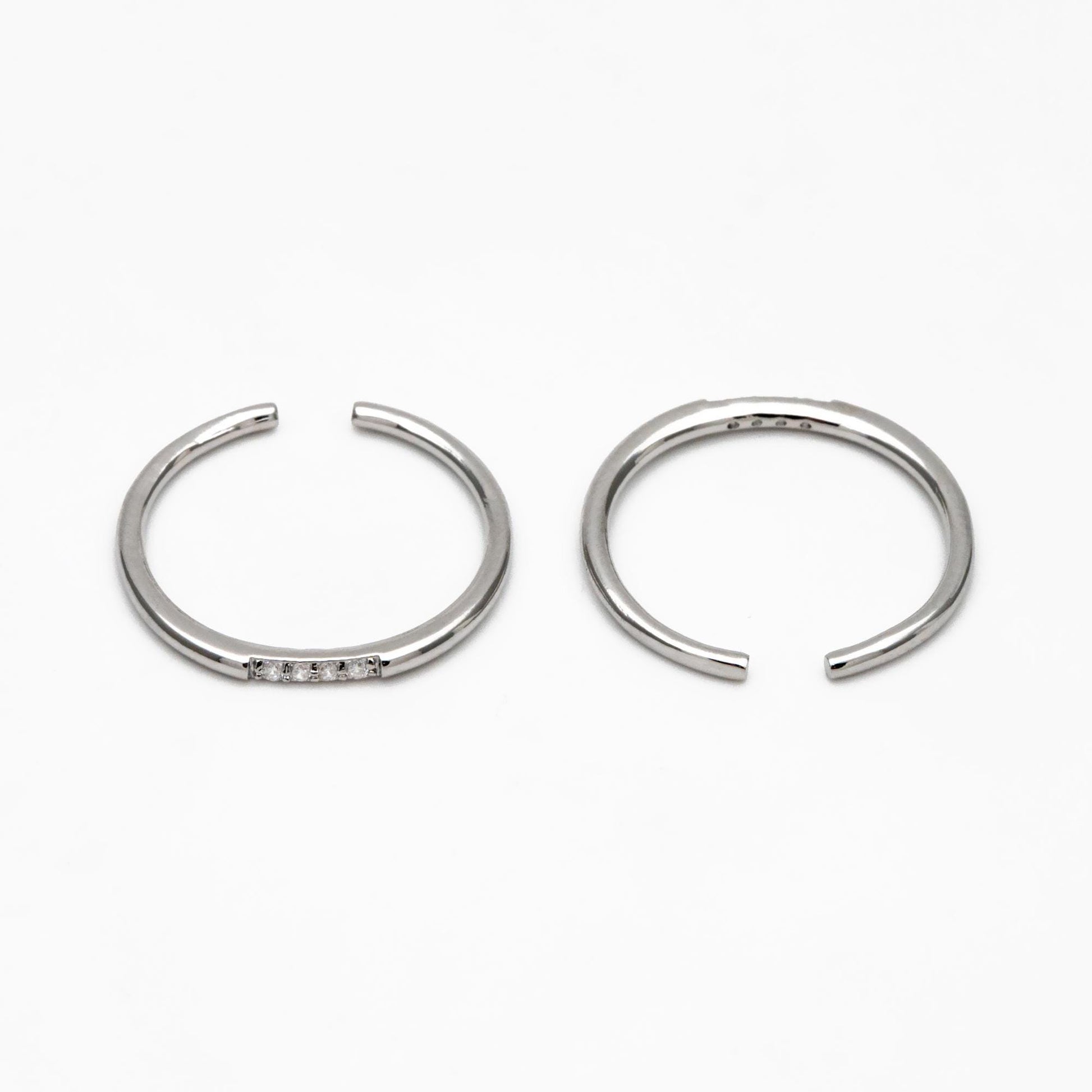 4pcs CZ Pave Minimalist Ring, Dainty Gold/ Silver Ring, Thin Ring, Stackable Ring (#GB-3663)