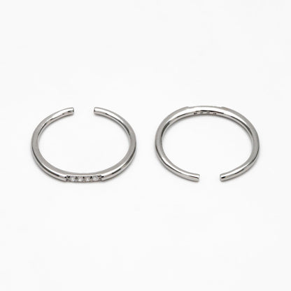 4pcs CZ Pave Minimalist Ring, Dainty Gold/ Silver Ring, Thin Ring, Stackable Ring (#GB-3663)