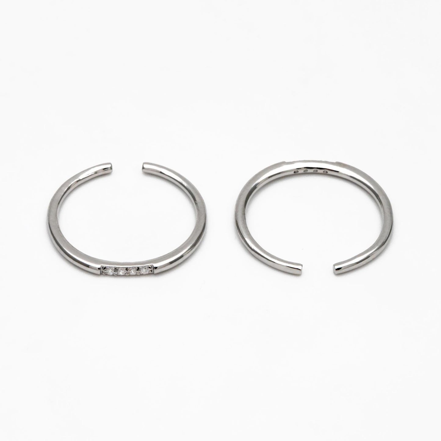 4pcs CZ Pave Minimalist Ring, Dainty Gold/ Silver Ring, Thin Ring, Stackable Ring (#GB-3663)