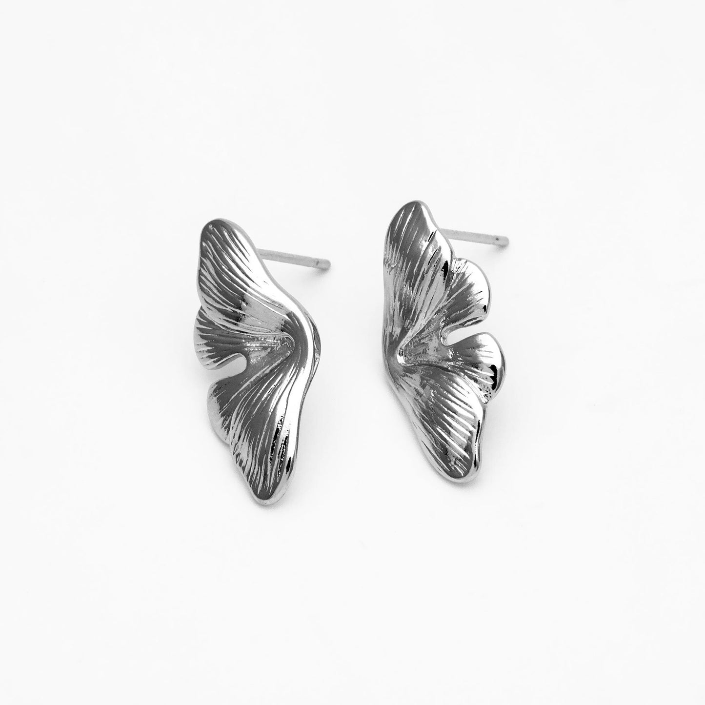 4pcs Gold/ Silver Tone Leaf Earrings, Butterfly Earrings, Dainty Stud Earrings (GB-4483)