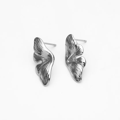4pcs Gold/ Silver Tone Leaf Earrings, Butterfly Earrings, Dainty Stud Earrings (GB-4483)