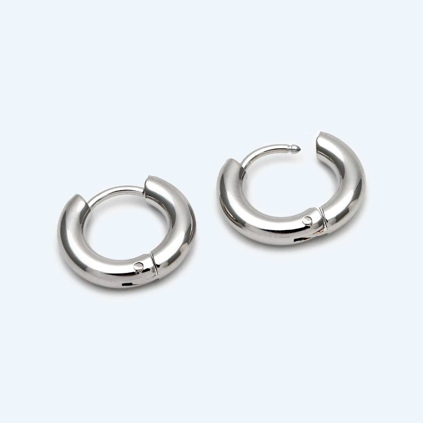 4pcs Gold/ Silver Chunky Hoop Huggies, 3mm Thick, 14/ 16/ 18/ 20/ 26mm, Stainless Steel Hoop Earrings, Minimalist Earrings (GB-2788)