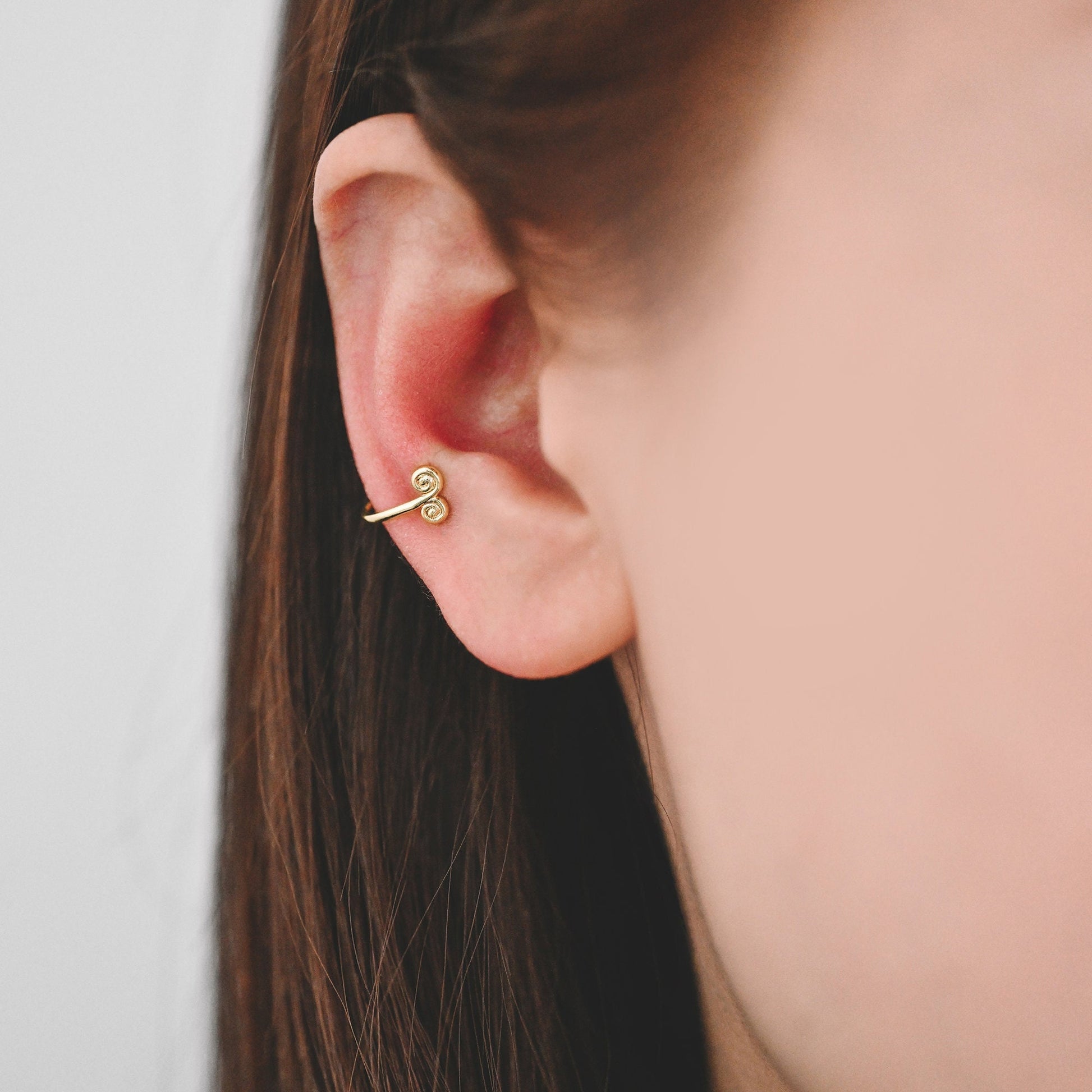 4pcs Gold Ear Cuff/ Nose Cuff, Non Piercing Nose Cuff, Adjustable Fake Nose Rings, Dainty Nose Jewelry (GB-3709-B)