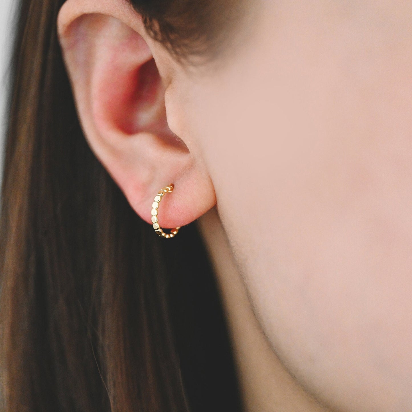 10pcs Gold Round Circle Ear Posts, Gold plated Brass, Geometric Hoop Stud Earrings (GB-3719)