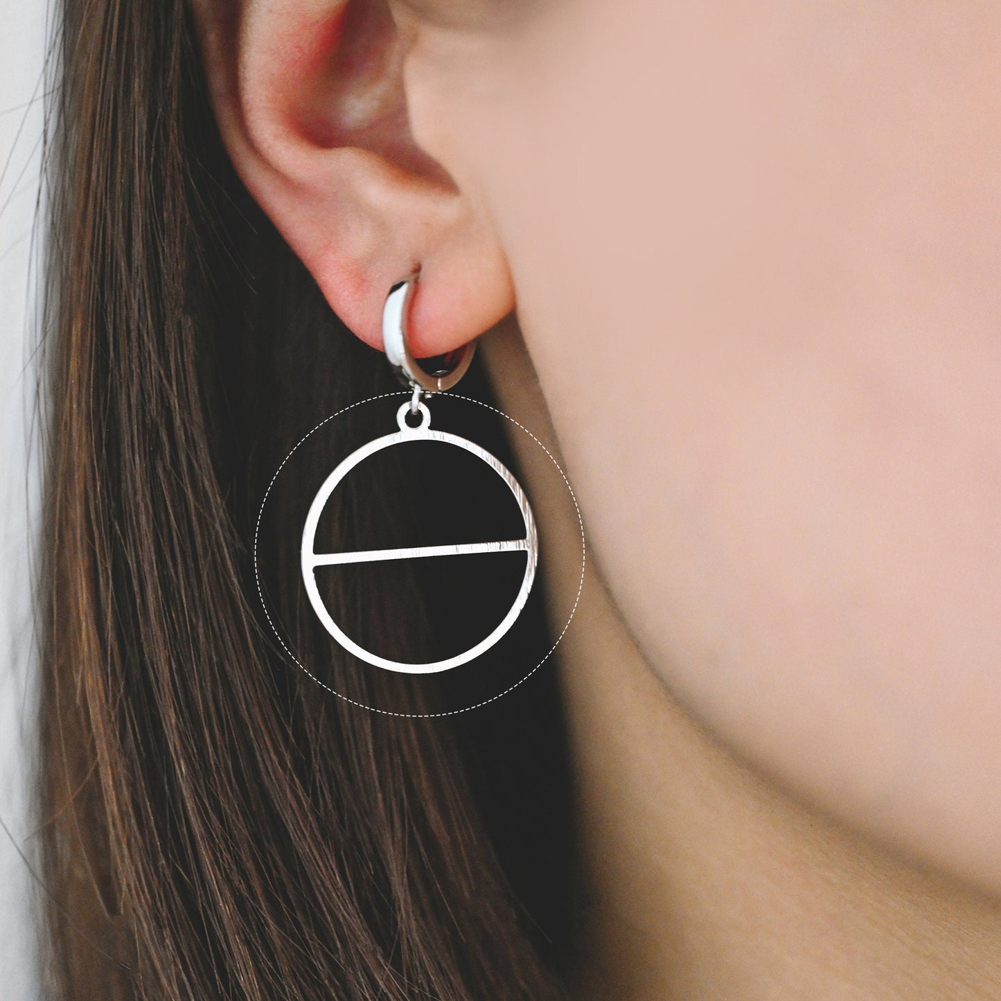 10pcs Gold/ Silver Brushed Round Circle Pendants 28x25mm, 18K Gold/ rhodium plated Brass, Geometric Ring Loop Hoop Charms (GB-3817-J)