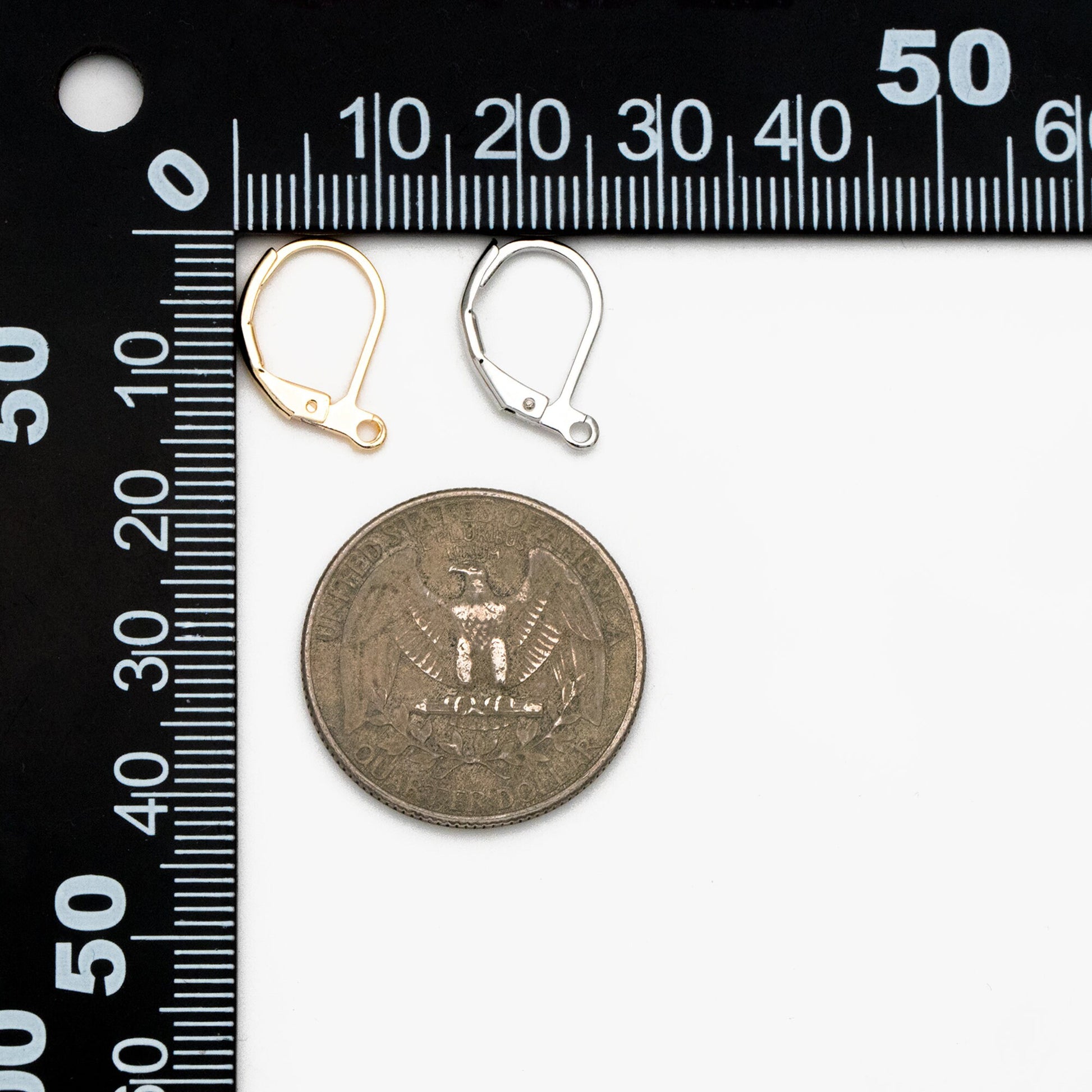 20pcs Gold/ Silver Leverback Ear Hooks, Real Gold/ Rhodium plated Brass, Earring Wire Hooks (GB-475-C)