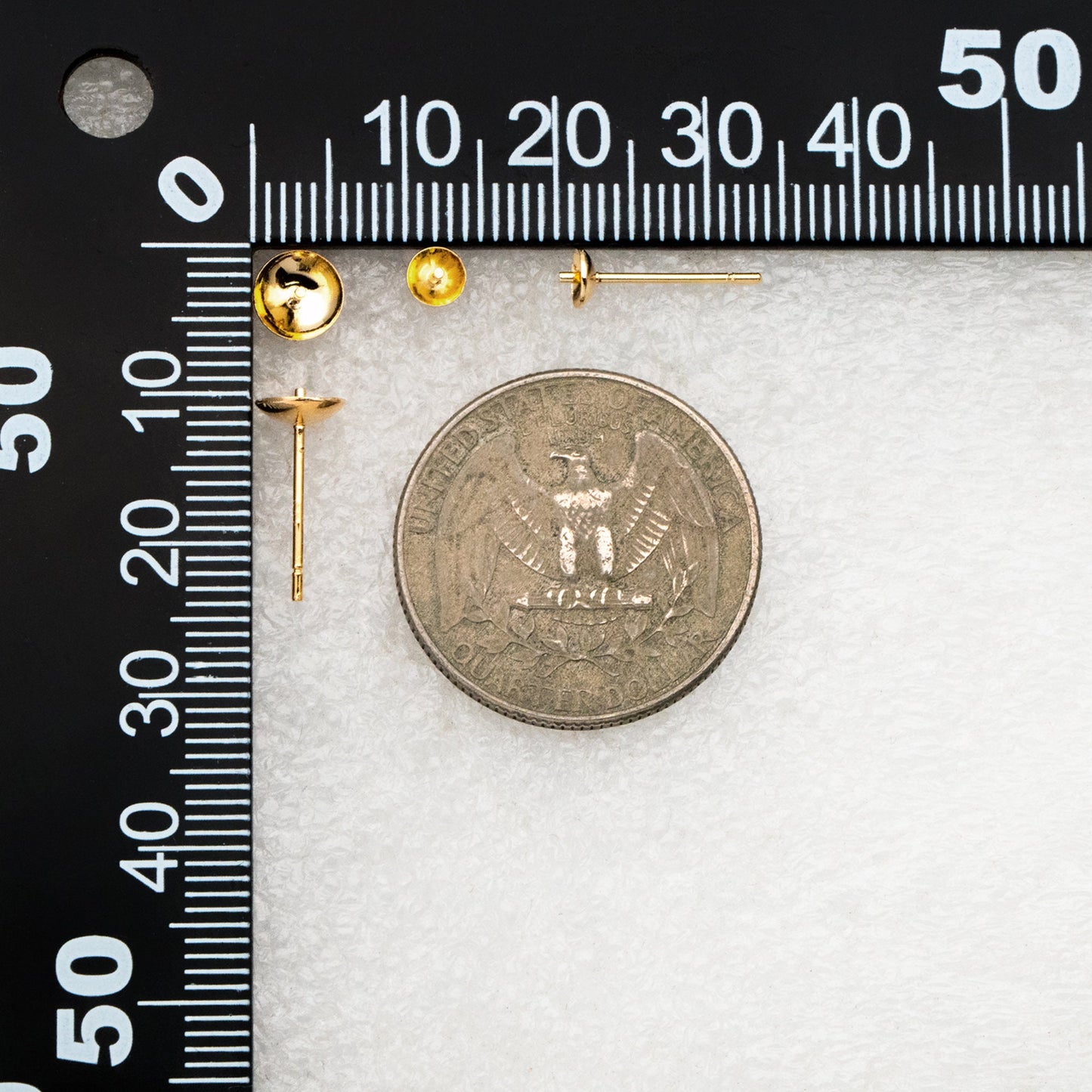 20pcs Gold plated Brass Ear Stud Posts with 4/6mm Cup Peg (GB-1674)