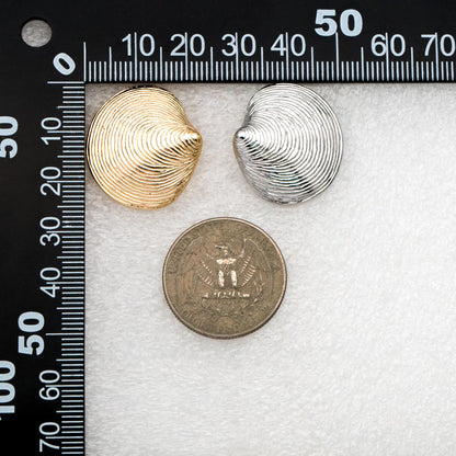 4pcs Gold/ Silver Tone Shell Earrings 25x23mm, Modern Style Earrings, Fashion Earrings,Beach Jewelry (GB-4475)