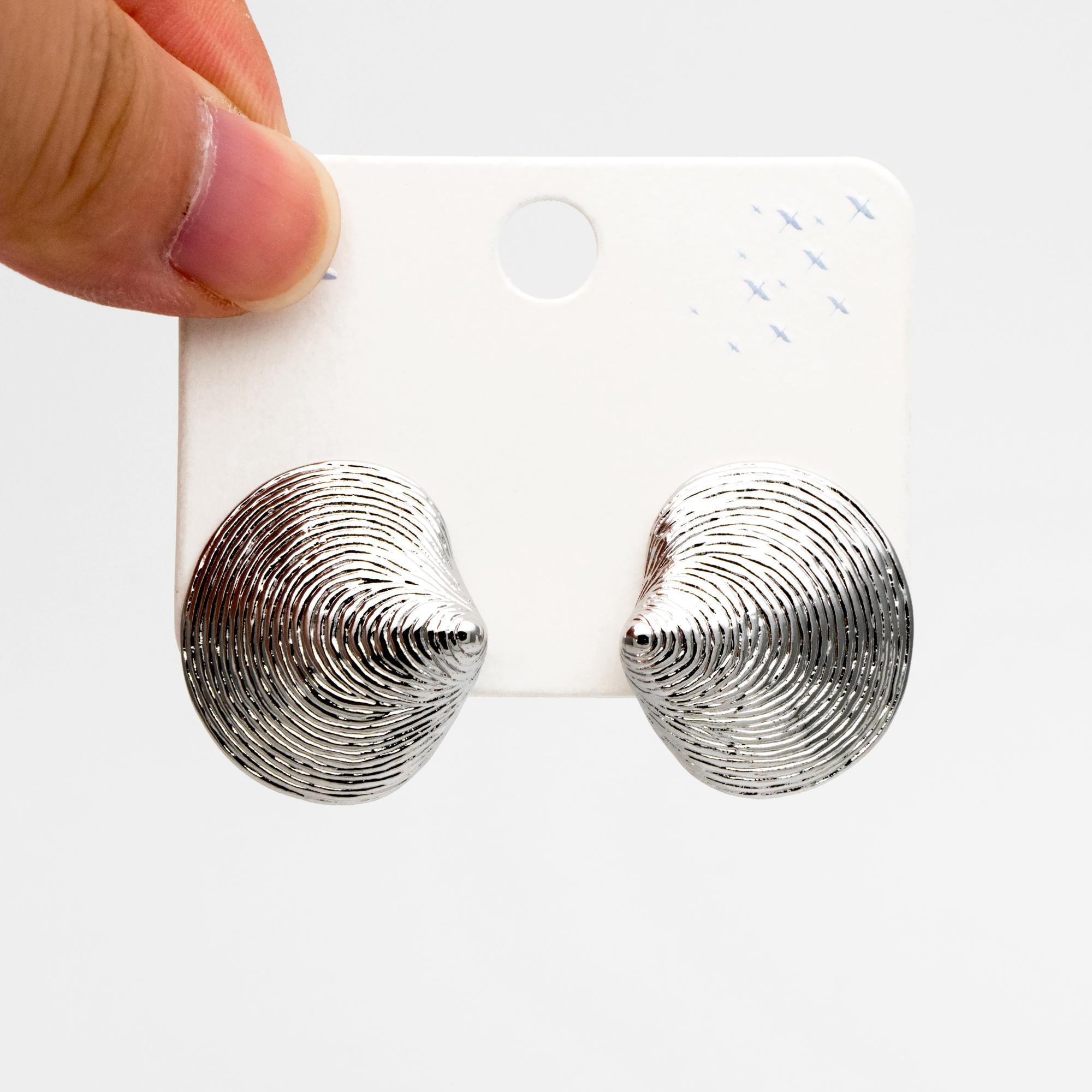 4pcs Gold/ Silver Tone Shell Earrings 25x23mm, Modern Style Earrings, Fashion Earrings,Beach Jewelry (GB-4475)