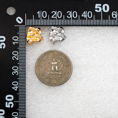 10pcs Gold/ Silver Tone Hammered Irregular Earrngs, 18K Gold/ Rhodium plated Brass, Dainty Stud Earrings (GB-4484)