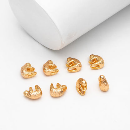 10pcs Gold/ Silver 3D Sloth Charm, 18K Real Gold/ Rhodium plated Brass, Bracelet Charms, Jewelry Making Diy Material Supplies (GB-4492)