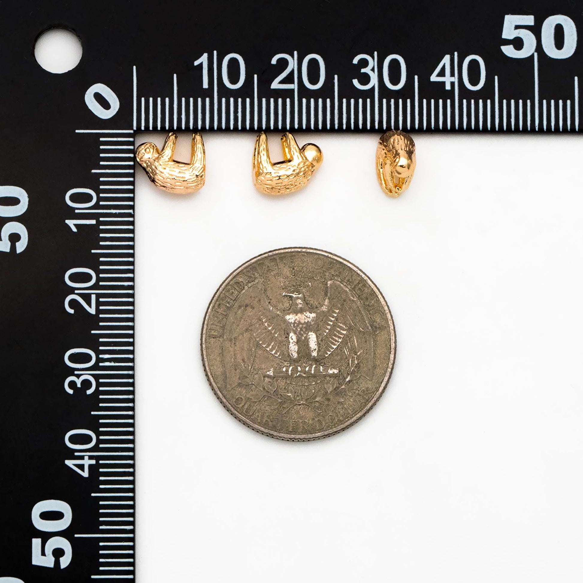 10pcs Gold/ Silver 3D Sloth Charm, 18K Real Gold/ Rhodium plated Brass, Bracelet Charms, Jewelry Making Diy Material Supplies (GB-4492)