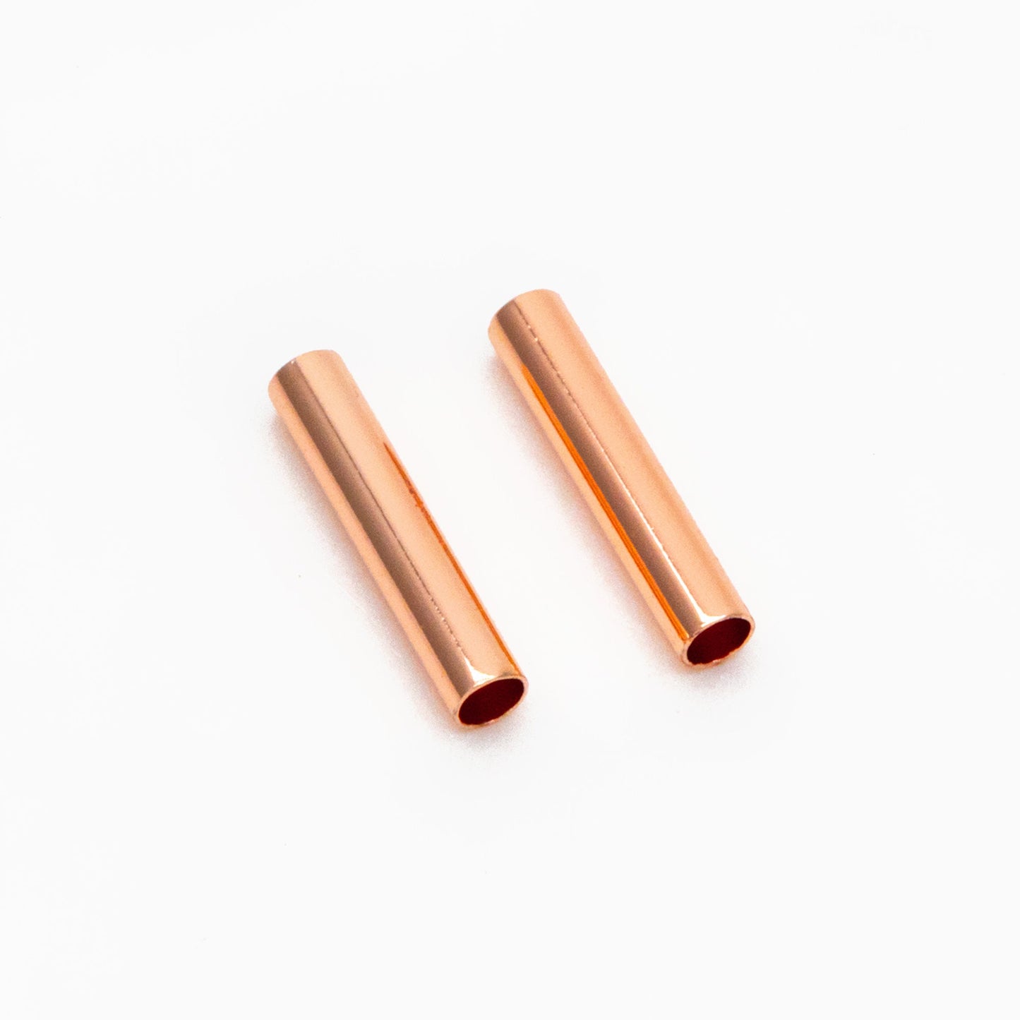 50pcs Gold/ Silver/ Rose Gold Straight Tube Beads 10x2mm , Real Gold/ Rhodium plated Brass Tube Spacers (GB-274)