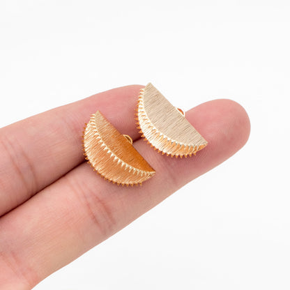 10pcs Brushed Gold Crimp Finding for making Fan Tassels 20x12mm, Gold plated Brass Crimp End Tips (GB-276)