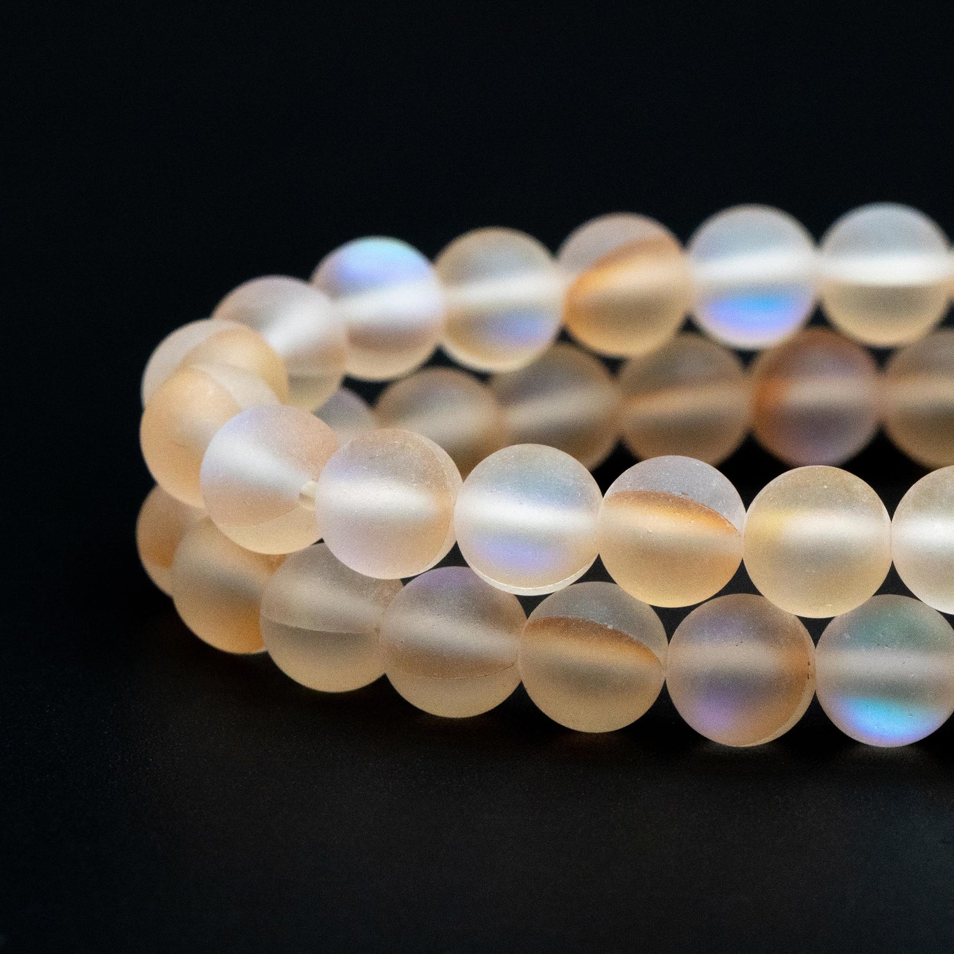 6mm Frosted Mystic Mermaid Glass Round Beads 6mm, 14.5" Strand (TR-074)