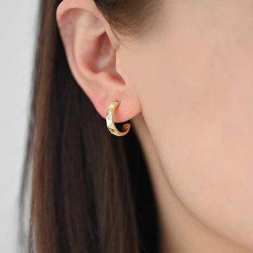 4pcs CZ Pave Gold/ Silver Round Circle Earrings, Gold/ Rhodium plated Brass, Geometric Hoop Stud Earrings (GB-4346)