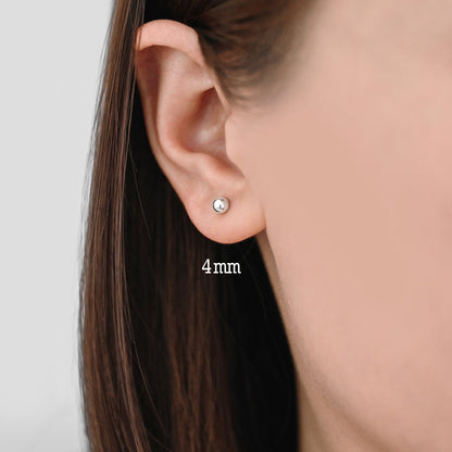 10pcs Sterling Silver Ball Ear Post, .925 Silver Earring Post, 2/ 3/ 4mm Ball Post Earring, Ball Stud Earring (CY-032)