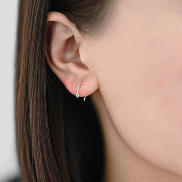 10pcs Sterling Silver Earring Hooks, .925 Silver Round Earwires 12x10mm (CY-016)