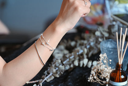 Sterling Silver Double Layer Star Bracelet, .925 Silver Adjustable Bracelet, Dainty Bracelet (CY-056)