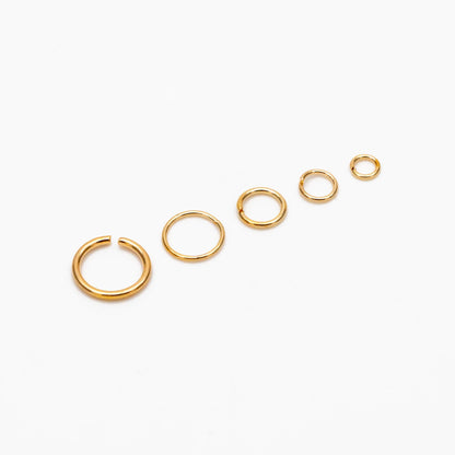200pcs Gold plated 304 Stainless Steel Open Jump Rings, 2.5/ 3/ 5mm by 0.4mm (26 Gauge) Tiny Loops, Connect Thin Chains (#GB-155)