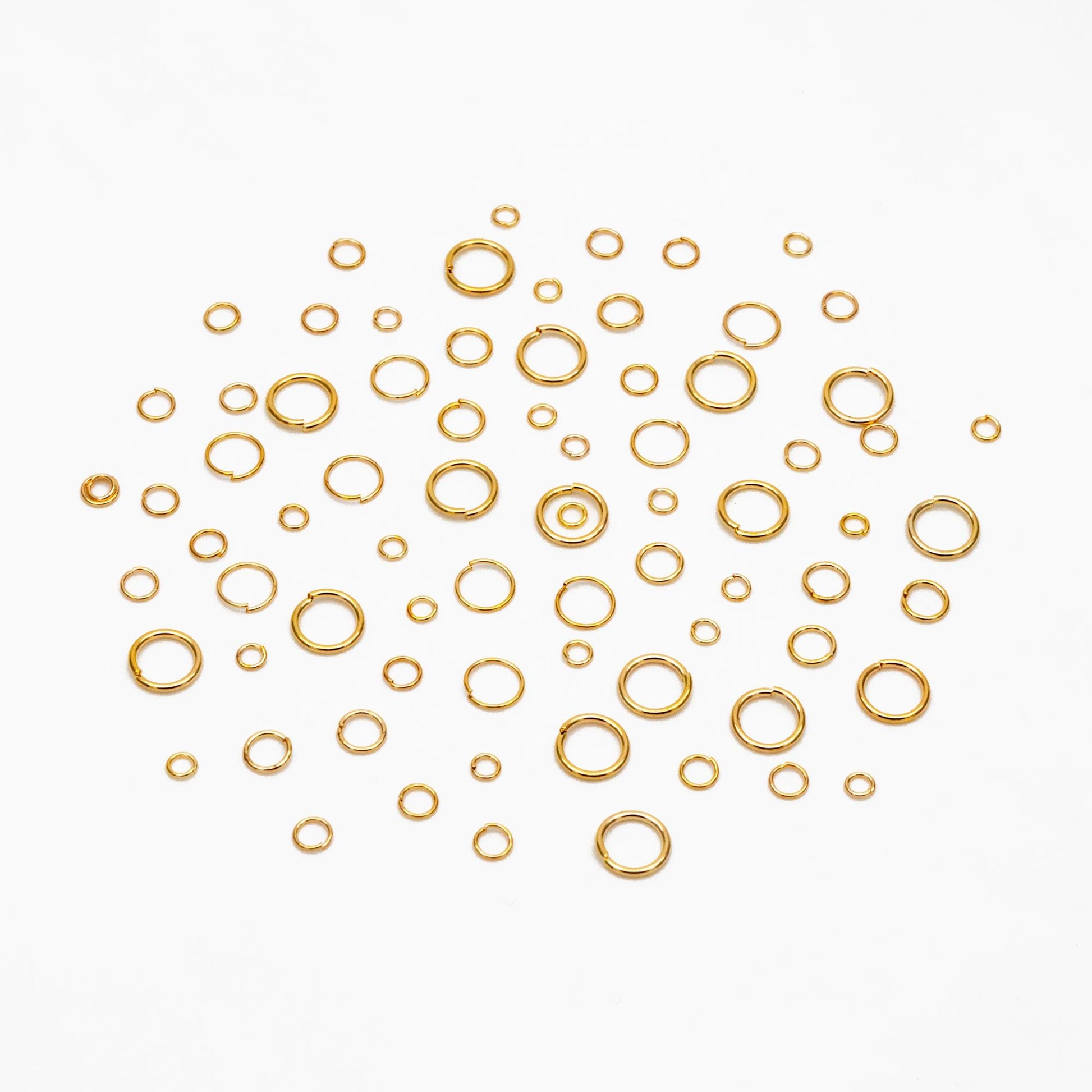 200pcs Gold plated 304 Stainless Steel Open Jump Rings, 2.5/ 3/ 5mm by 0.4mm (26 Gauge) Tiny Loops, Connect Thin Chains (#GB-155)