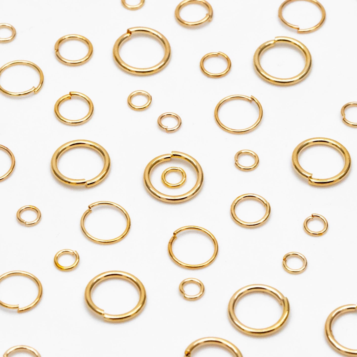 200pcs Gold plated 304 Stainless Steel Open Jump Rings, 2.5/ 3/ 5mm by 0.4mm (26 Gauge) Tiny Loops, Connect Thin Chains (#GB-155)