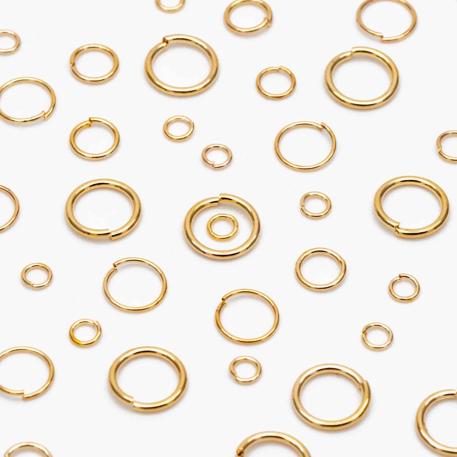 200pcs Gold plated 304 Stainless Steel Open Jump Rings, 2.5/ 3/ 5mm by 0.4mm (26 Gauge) Tiny Loops, Connect Thin Chains (#GB-155)