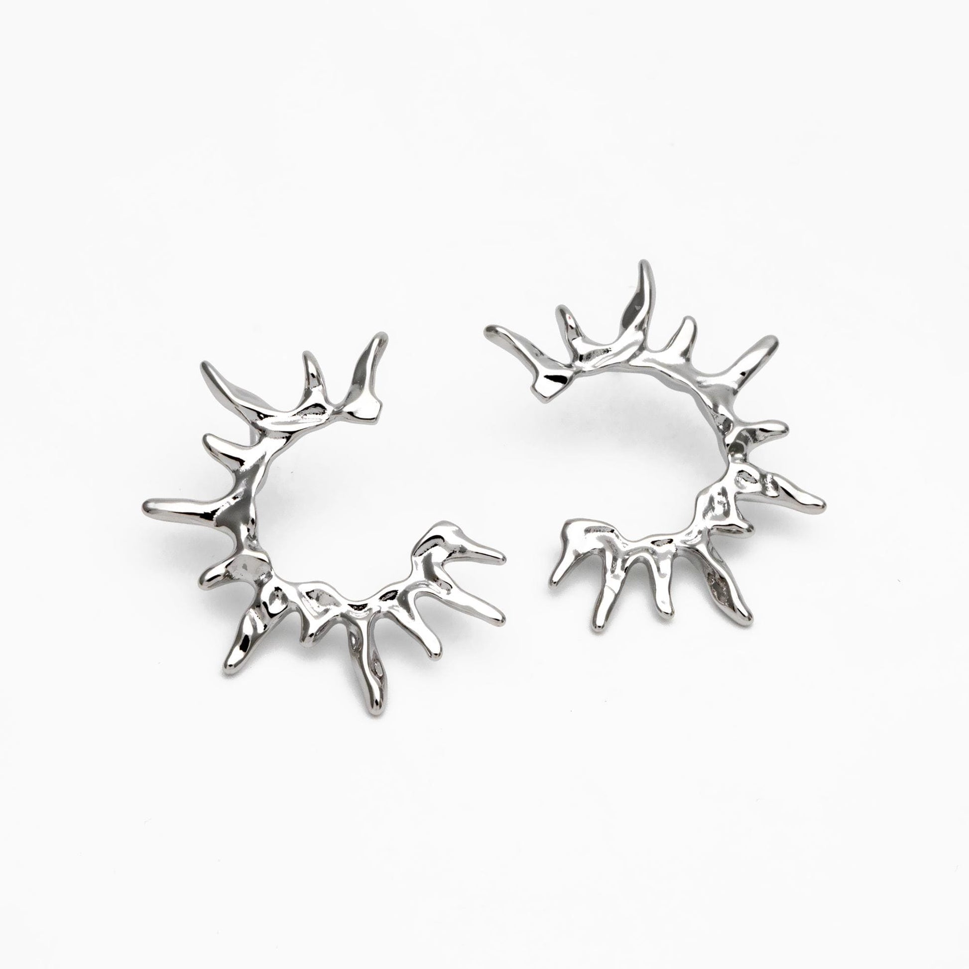 4pcs Gold/ Silver Tone Sun Earrings, 18K Real Gold/ Rhodium Plated Brass, Dainty Stud Earrings (#GB-4499)