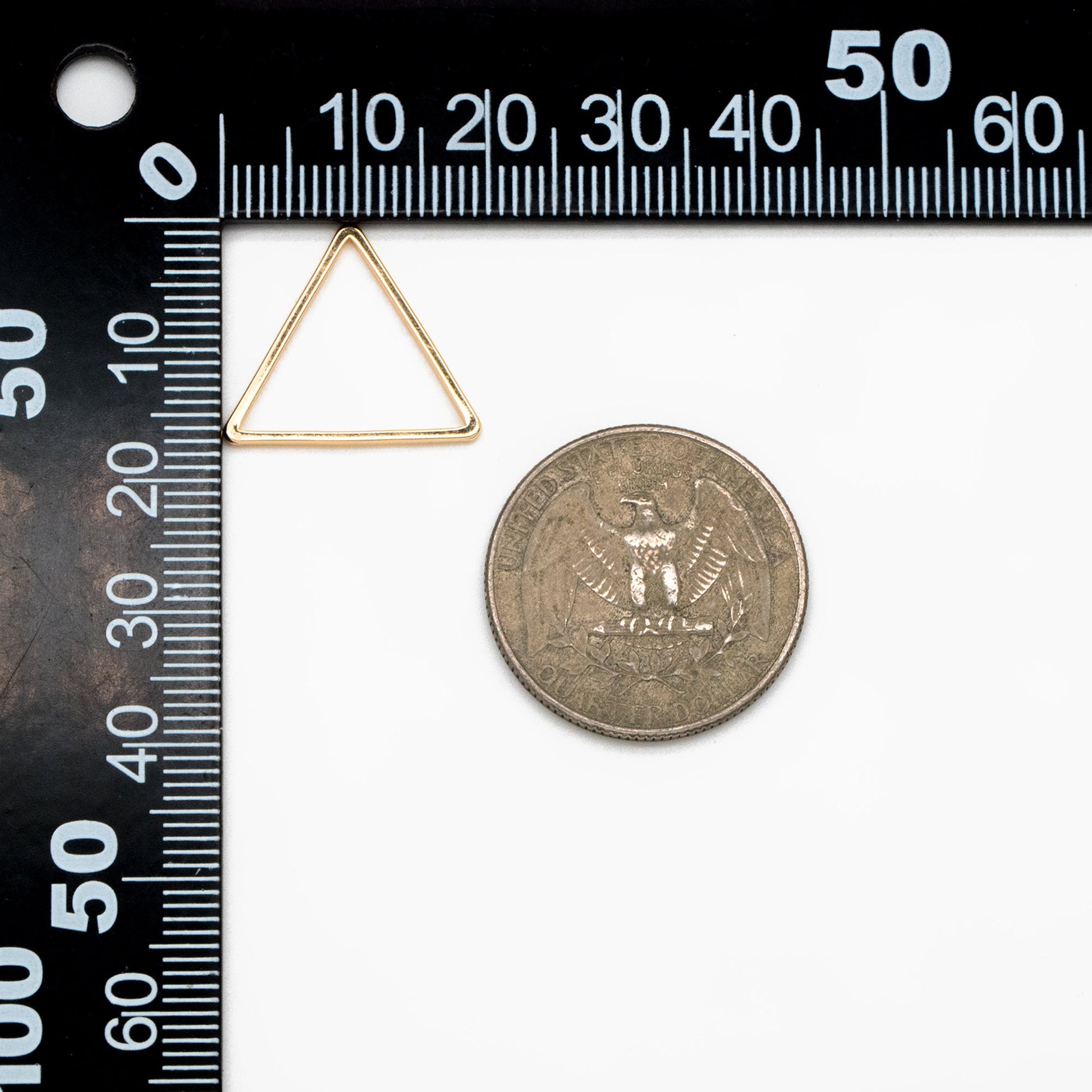 10pcs Gold/ Silver Tone Triangle Link Charms, Side Length 20mm, Gold/ Rhodium plated Brass Geometric Connector Pendants (GB-294)